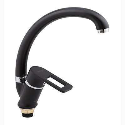 31 Смеситель для кухни с гайкой (утка) черный С4331