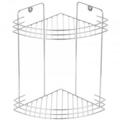 Полка д/ванной Рыжий Кот W2672С-2, 19*19*29см, угловая 2-х ярусная 5393 (1/12)
