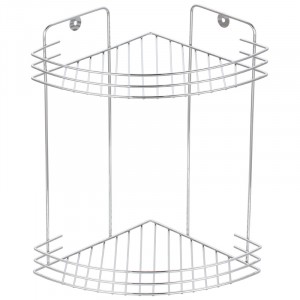 Полка д/ванной Рыжий Кот W2672С-2, 19*19*29см, угловая 2-х ярусная 5393 (1/12)
