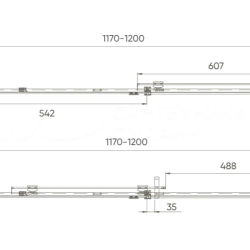 Душевая дверь Veconi VN70GR-120-01-C4 стекло проз./6 мм (брашир. графит)