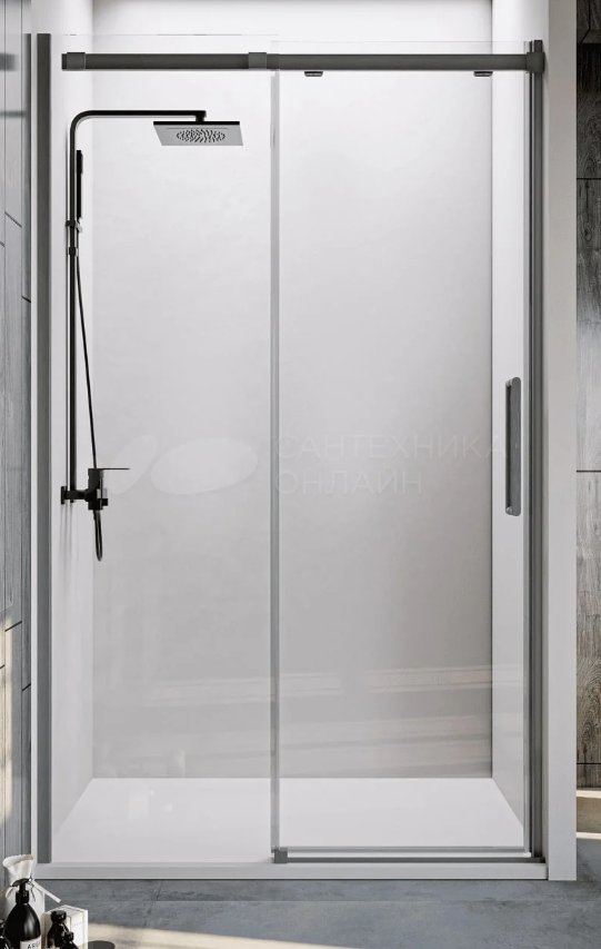 Душевая дверь Veconi VN70GR-120-01-C4 стекло проз./6 мм (брашир. графит)