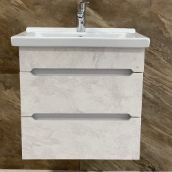 3 Тумба "Уран СОМО 60" подвесная  2 ящика Бетон Пайн с доводчиком