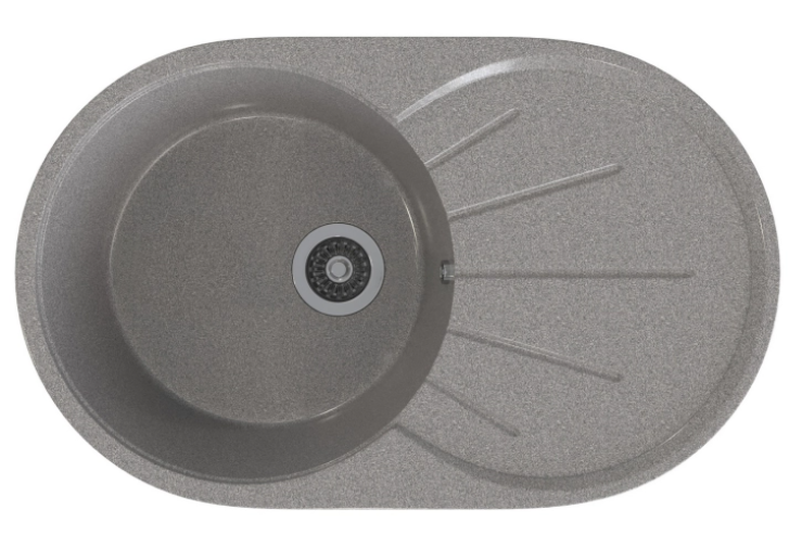 Мойка ML-GMS05 СТАНДАРТ овальная с крылом, темно-серый (309), 735*455*170мм