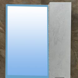 3 Шкаф зеркальный " Уран 600" 1 створка Бетон Пайн (фацет)