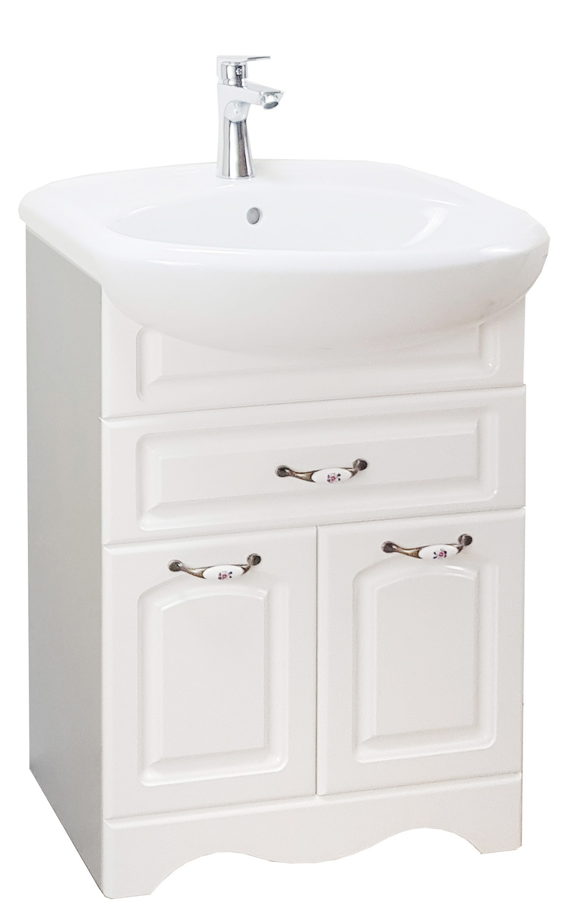 17 Тумба Наталия  600 (2 дв. + 1 ящ.) (Белый ) (ум. Грация 60) VERSAL