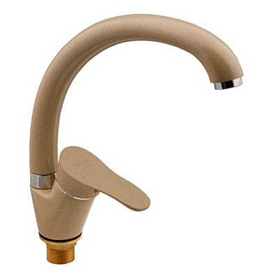 14 Смеситель для кухни с гайкой (бежевый) СВ3314-3