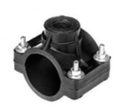 ПЭ Седелка с внут.труб. резьбой 90х 1  1/2" 4 болта Полиэтилен Политэк (25шт)