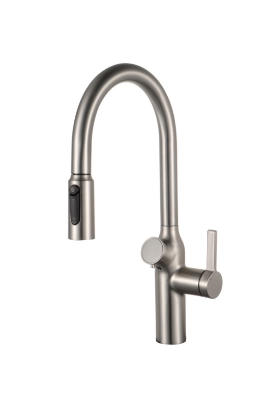 44 Смеситель для кухни + РОДНИК+ДОЗАТОР Люкс А3744-5 (Сатин)