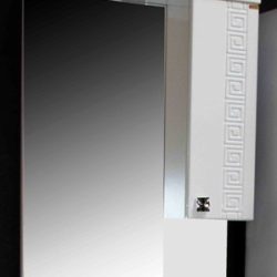 01 Зеркало шкаф Версаче 500 №01/с (Белый глянец/ патина золото)