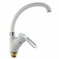 25 Смеситель для кухни с гайкой (утка) белый СВ4325-2