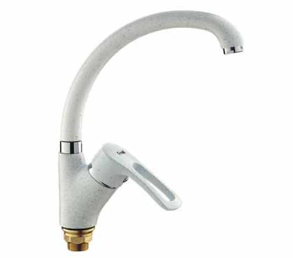 25 Смеситель для кухни с гайкой (утка) белый СВ4325-2