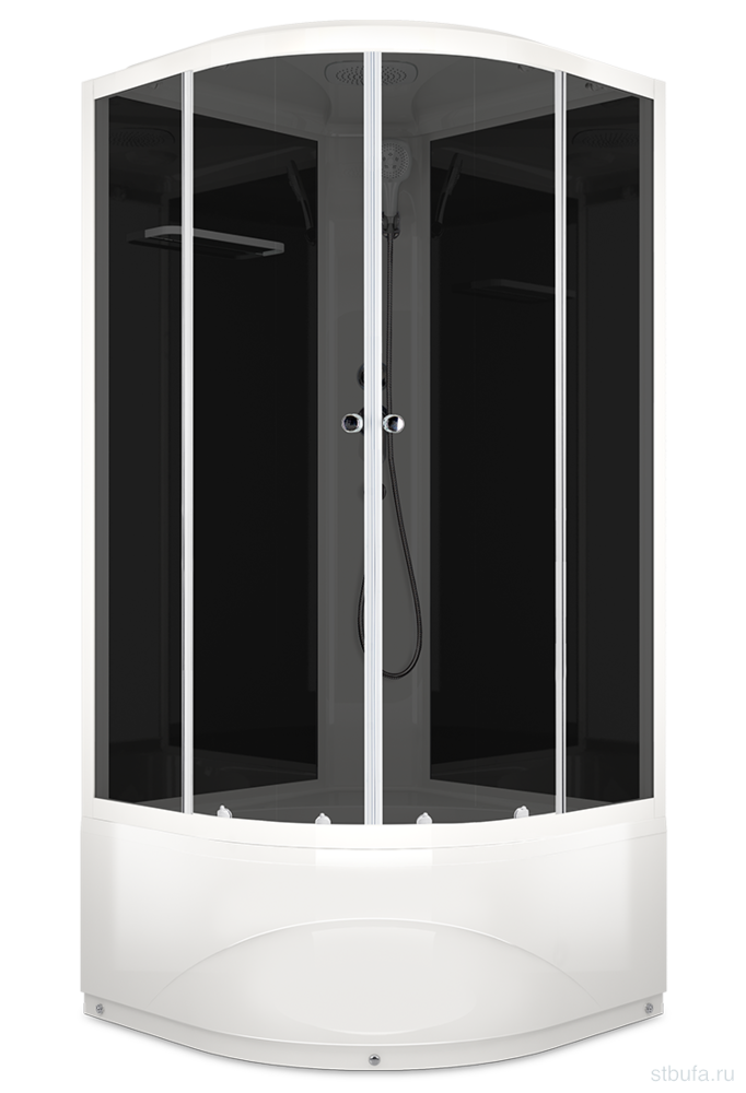 Душ кабина D-S Delight SLIM  110 high С КОРОБКОЙ,выс поддон,черн стенки,стекло тониров,100*100*218см