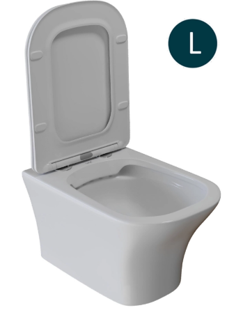 Унитаз подвесной безободковый WAVE CITY сид. дюропласт, м/л, быстр, БЕЛЫЙ глянец (L)