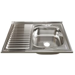 Мойка 60x80 (0,8) прав вып 3 1/2 MIXLINE 18 см с сифоном накладаня