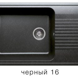 Мойка F-19 с крылом, черная (16), 500*850*205мм