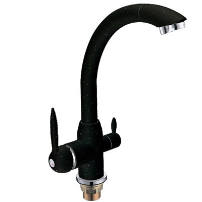 61 Смеситель для кухни + РОДНИК СВ3761-1 (ЧЕРНЫЙ)