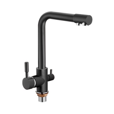62 Смеситель для кухни + РОДНИК СВ3762-1 (ЧЕРНЫЙ)