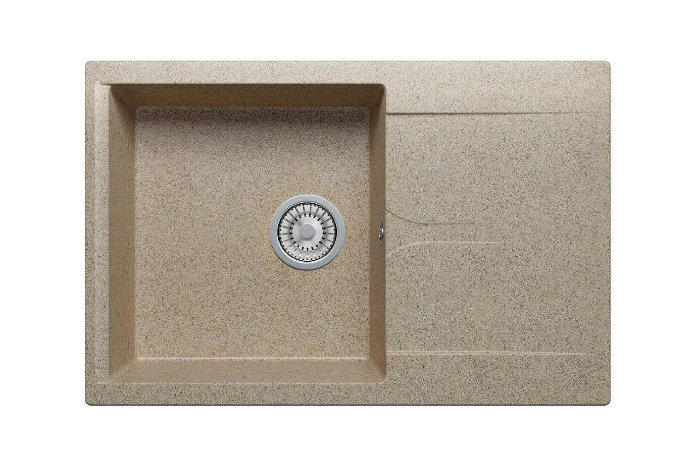 Кухонная  мойка Polygran GALS-760 (аналог F-07) с крылом, песочный, 500*760*200мм
