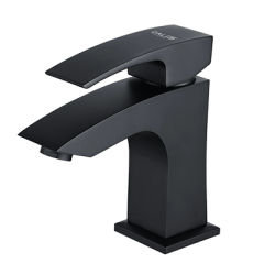 07 Смеситель для умывальника с гайкой Люкс (черный) А3007