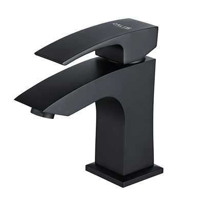 07 Смеситель для умывальника с гайкой Люкс (черный) А3007