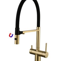 45 Смеситель для кухни + РОДНИК А3745-4 (Золото)