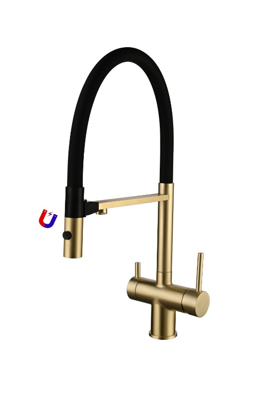 45 Смеситель для кухни + РОДНИК А3745-4 (Золото)
