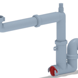 Сифон для умывальника 1 1/2*40 смещенный с отводом для стиральной машины, без выпуска F5320
