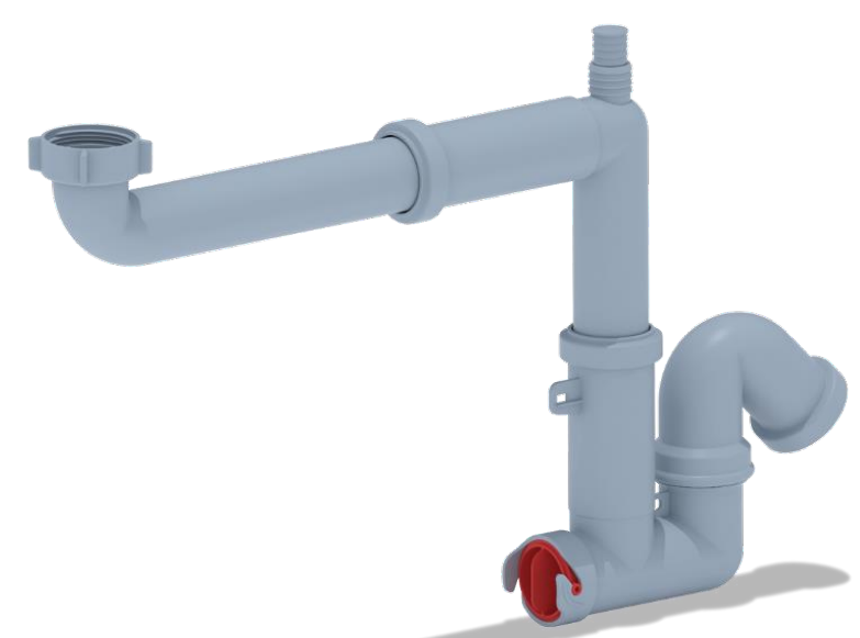 Сифон для умывальника 1 1/2*40 смещенный с отводом для стиральной машины, без выпуска F5320