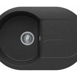 Мойка ATOL-760 (№16) овальная с крылом, черный (16), 760*500мм