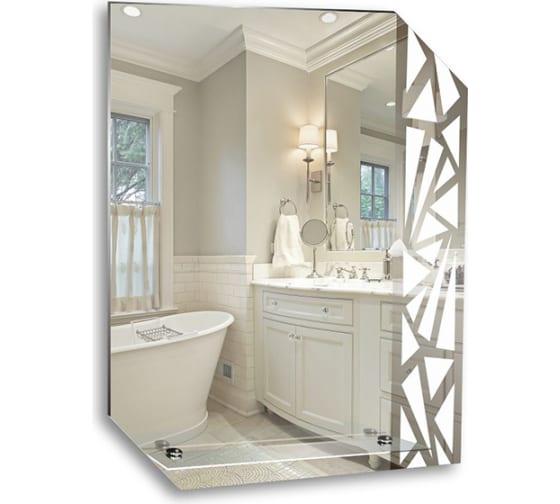 Зеркало MIXLINE "Квадро" 550*685 с полкой
