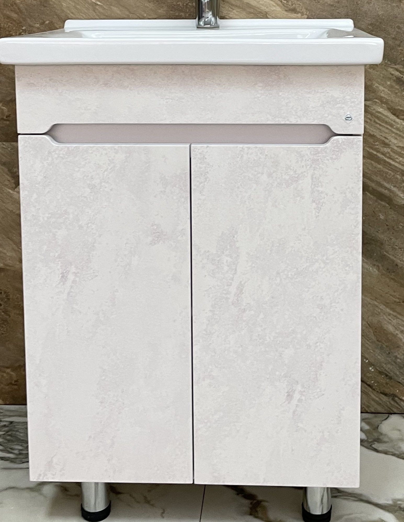 3 Тумба  "Уран СОМО 60" 2 створки Бетон Пайн