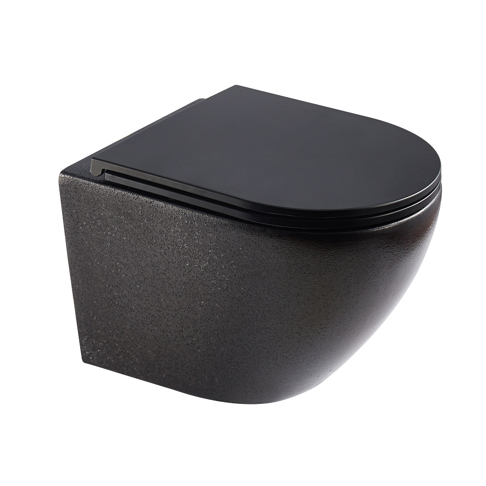 Унитаз подвесной безободковый MELANA MLN-310311MBSt черный матовый