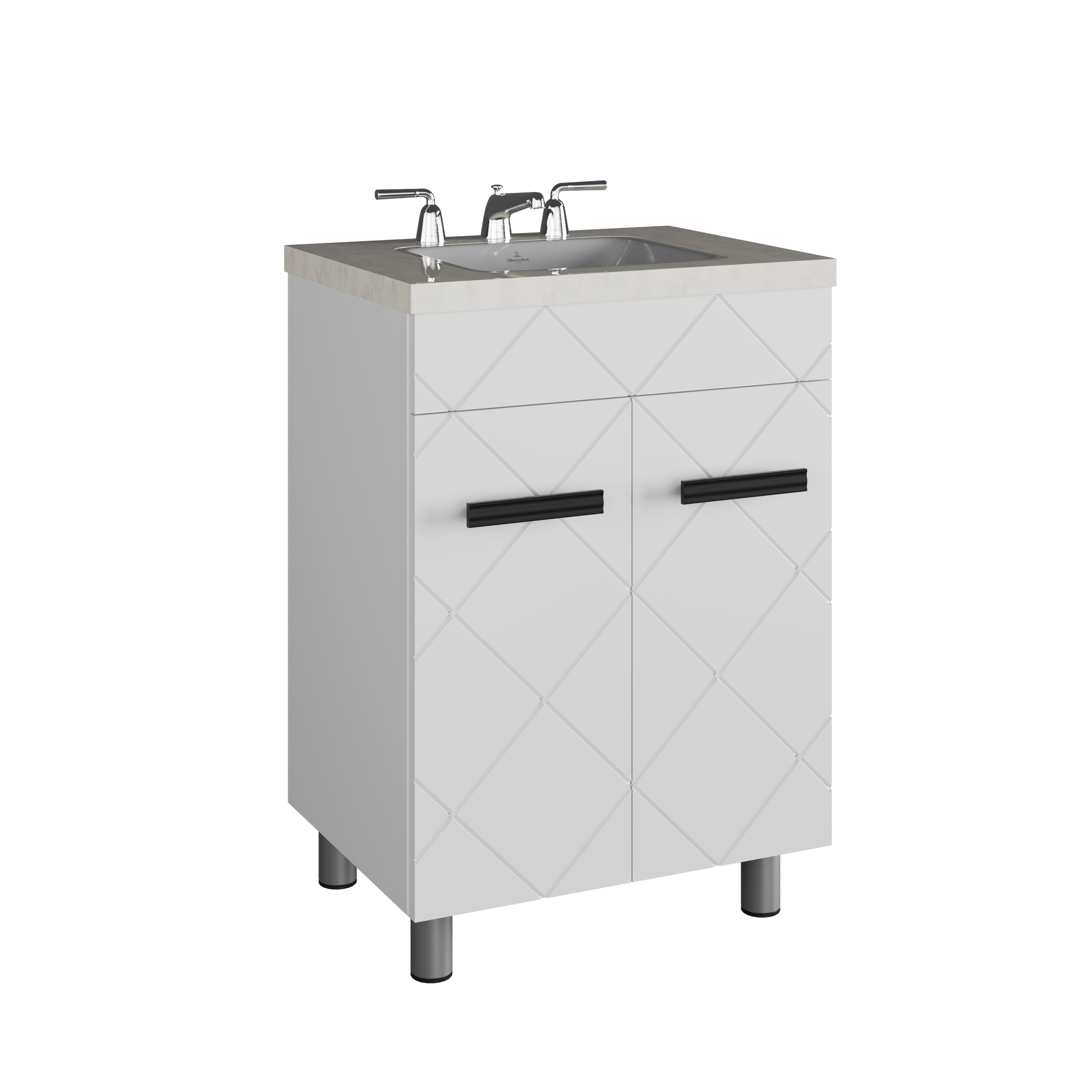 Тумба Куба (60 2 двери (Белый) под Como 60)