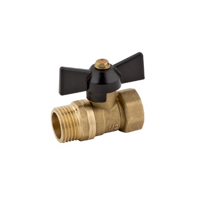 Кран шар 20 г/ш 3/4 бабочка черная ЭКСАН