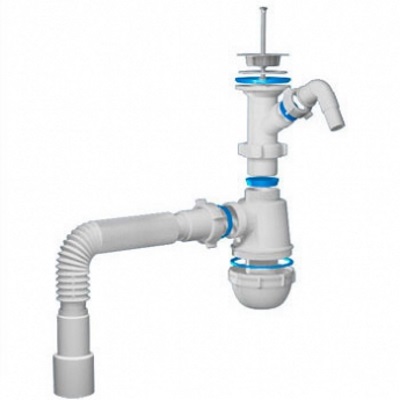 Сифон 1 1/2х40 Ани Грот с отв. с/м с г/тр 40х40/50   А2015 (25 шт.)