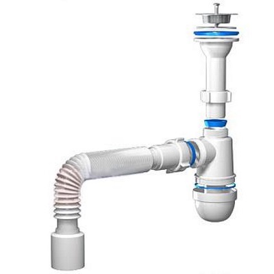Сифон Ани  1 1/2х40,нерж. вып. с гт 40х40/50   С0115 (30 шт.)