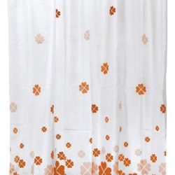 Штора д/ванной п/э Цветы, 12 декор. колец, 180*180см, арт. 311938, Рыжий Кот (1/12/36)