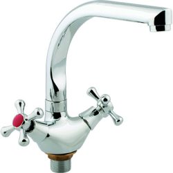 24 Смеситель для кухни низкий излив с гайкой СВ1224