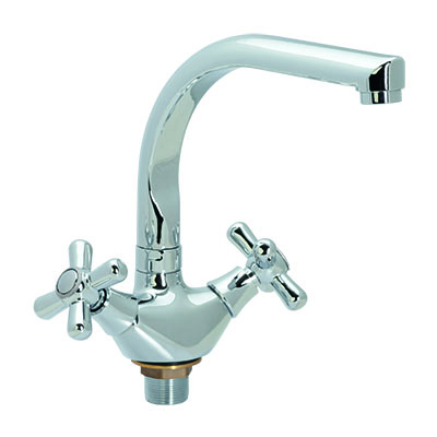 18 Смеситель для кухни низкий излив с гайкой СВ1218