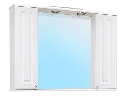 17 Зеркальный шкаф Наталия 1050 2С (Белый) (2 створки) VERSAL