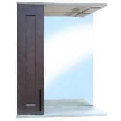 Зеркальный шкаф Мокко 70 С (Белый+Лофт сильвер Пэлас) Левый