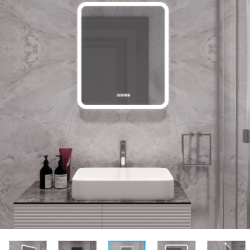 Зеркало MIXLINE "Стив-3" 600*700 (ШВ) сенсорный выключатель, часы + подогрев