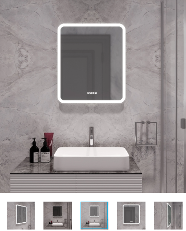 Зеркало MIXLINE "Стив-3" 600*700 (ШВ) сенсорный выключатель, часы + подогрев