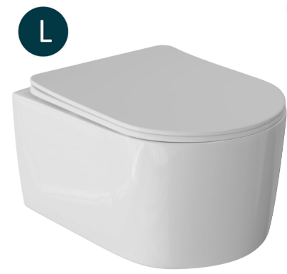 Унитаз подвесной безободковый WAVE SOLO сид. дюропласт, м/л, быстр, БЕЛЫЙ глянец (L)