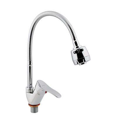 14 Смеситель для кухни c гайкой с гибким изливом С3514