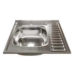 Мойка  60х60 (0,6) лев вып 3 1/2 MIXLINE 16 см с сифоном накладаня