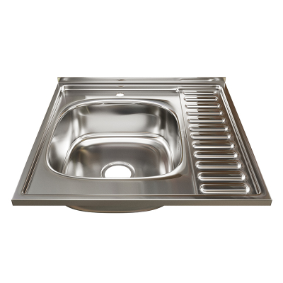 Мойка  60х60 (0,6) лев вып 3 1/2 MIXLINE 16 см с сифоном накладаня