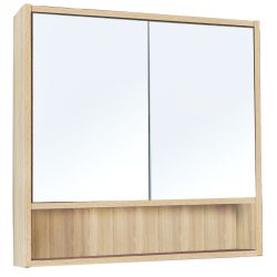 09 Зеркальный шкаф МИЛАНА (дуб сонома светлый) 700