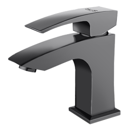 03 Смеситель для умывальника  с гайками Люкс (Графит) А3003