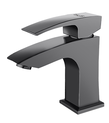 03 Смеситель для умывальника  с гайками Люкс (Графит) А3003